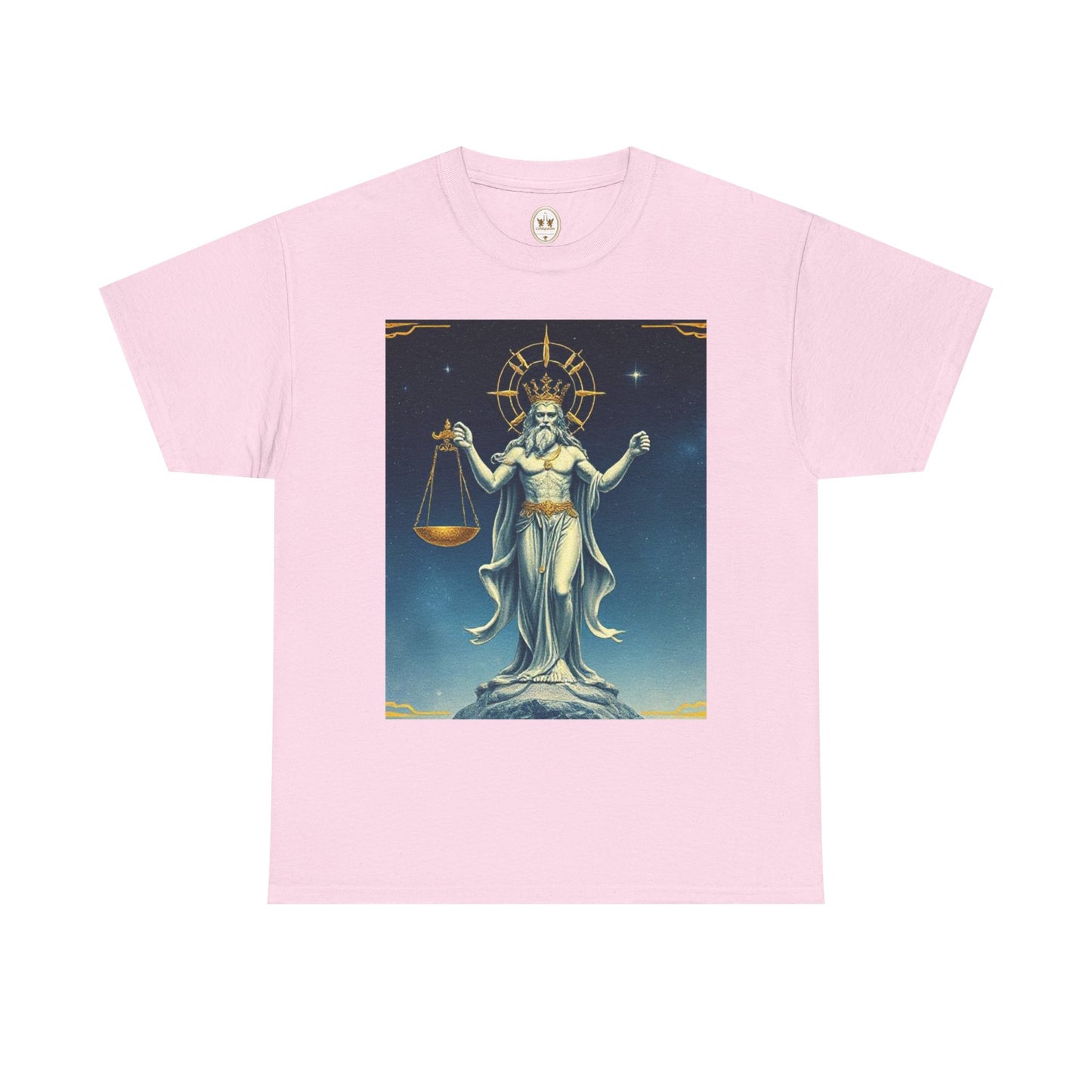 Unisex Heavy Cotton T-Shirt Space v2, Libra God, Zodiac Design