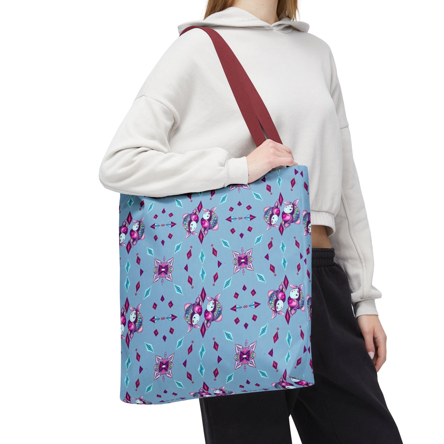 Tote Bag (AOP), Pisces, Zodiac v1, Jewel Pattern