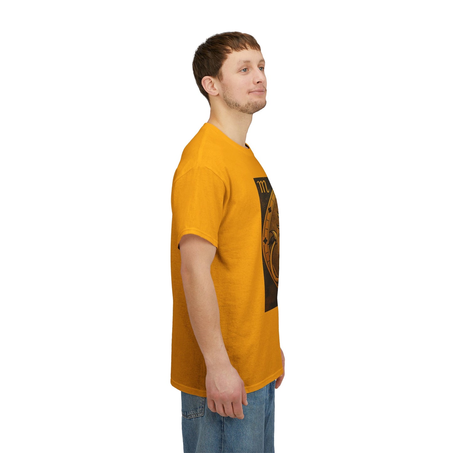 Unisex Heavy Cotton T-Shirt, Gold Lion v1, Leo Zodiac Design