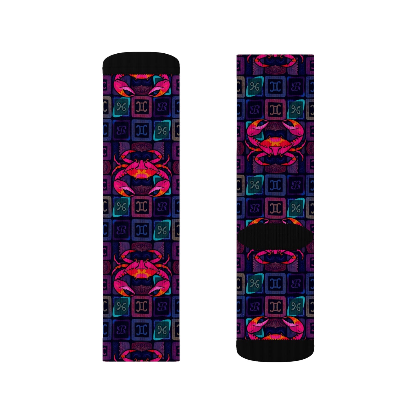 Sublimation Socks, Cancer, Zodiac v1, Shapes Pattern