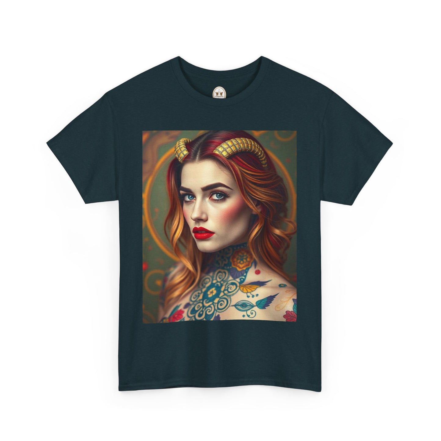 Unisex Heavy Cotton T-Shirt, Capricorn, Zodiac v3, Sexy Art