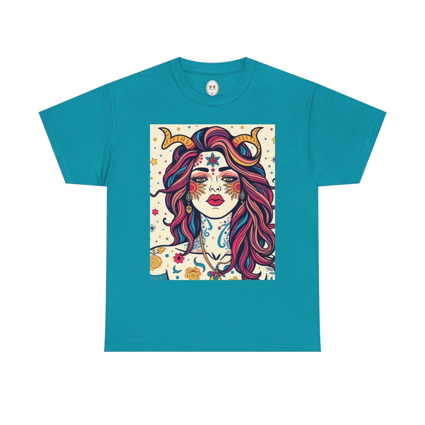 Unisex Heavy Cotton T-Shirt, Virgo, Zodiac v3, Sexy Art