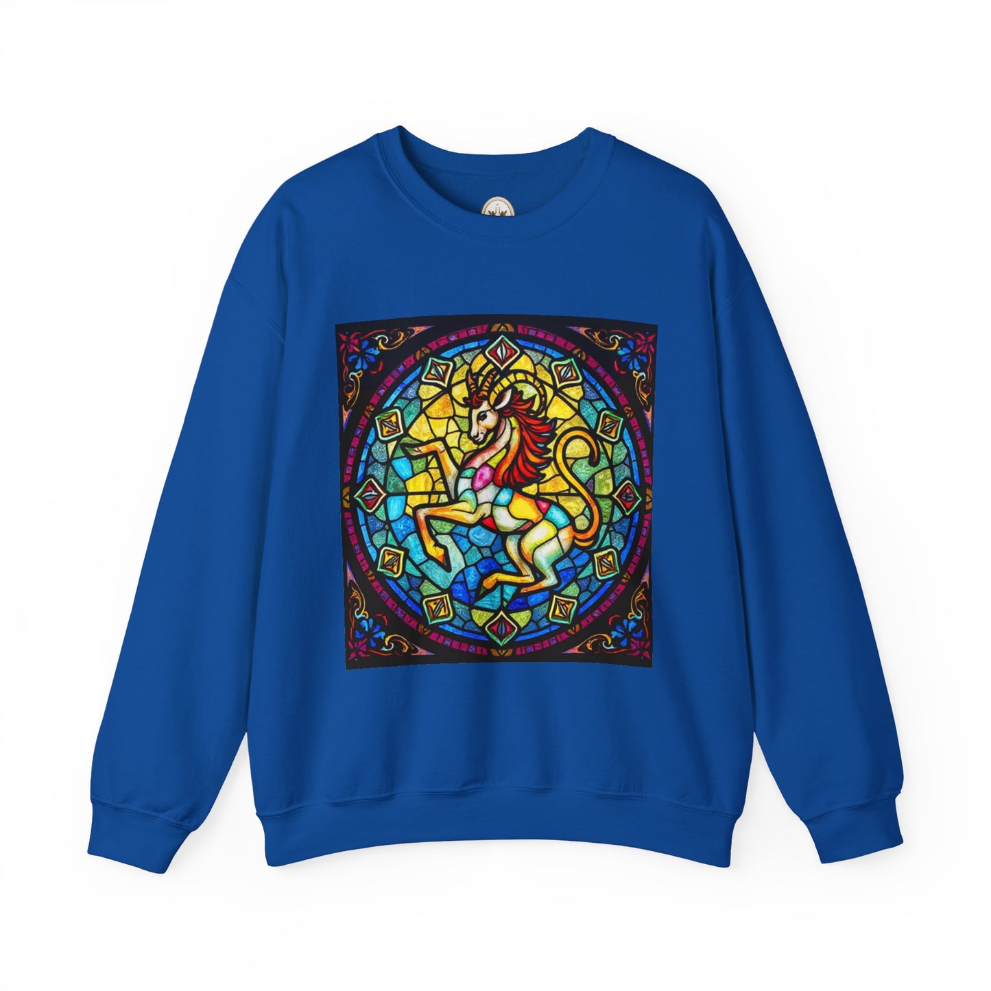 Unisex Heavy Blend™ Crewneck Sweatshirt, Glass, Capricorn Zodiac Design