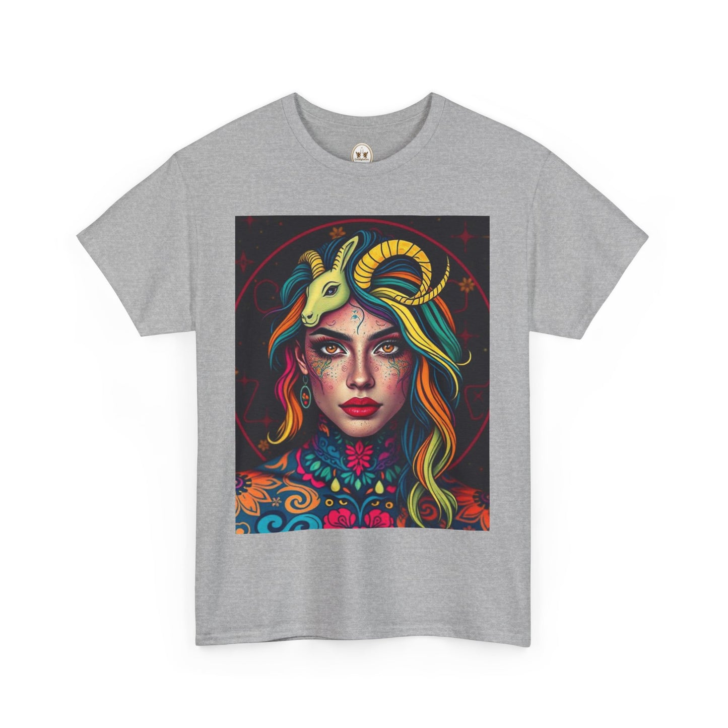 Unisex Heavy Cotton T-Shirt, Capricorn, Zodiac v2, Sexy Art