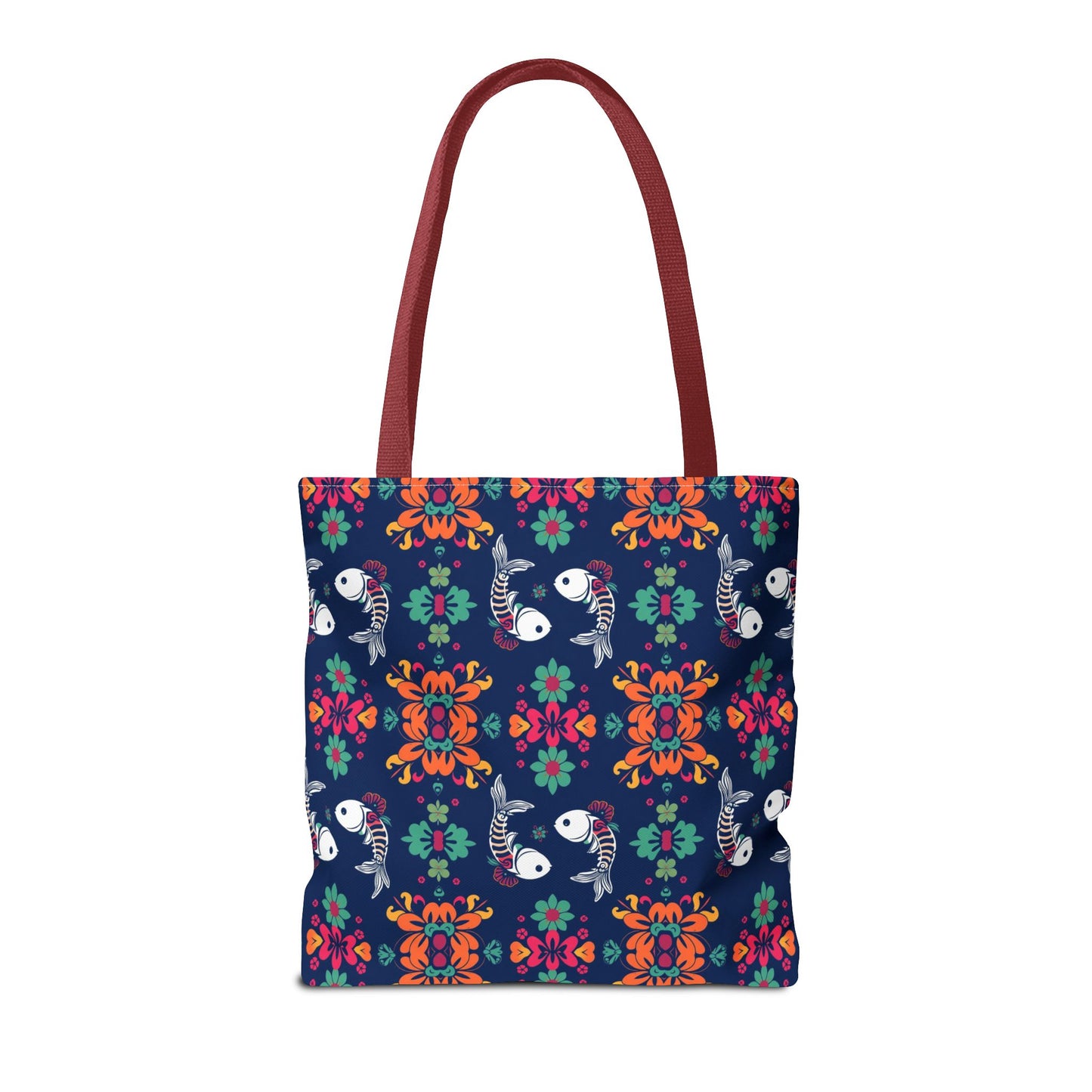 Tote Bag (AOP), Pisces, Zodiac, Flower Pattern