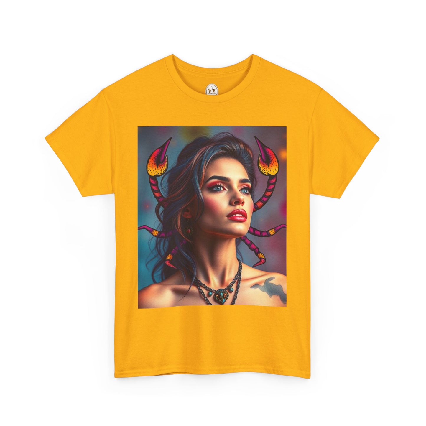 Unisex Heavy Cotton T-Shirt, Scorpio, Zodiac v2, Sexy Art