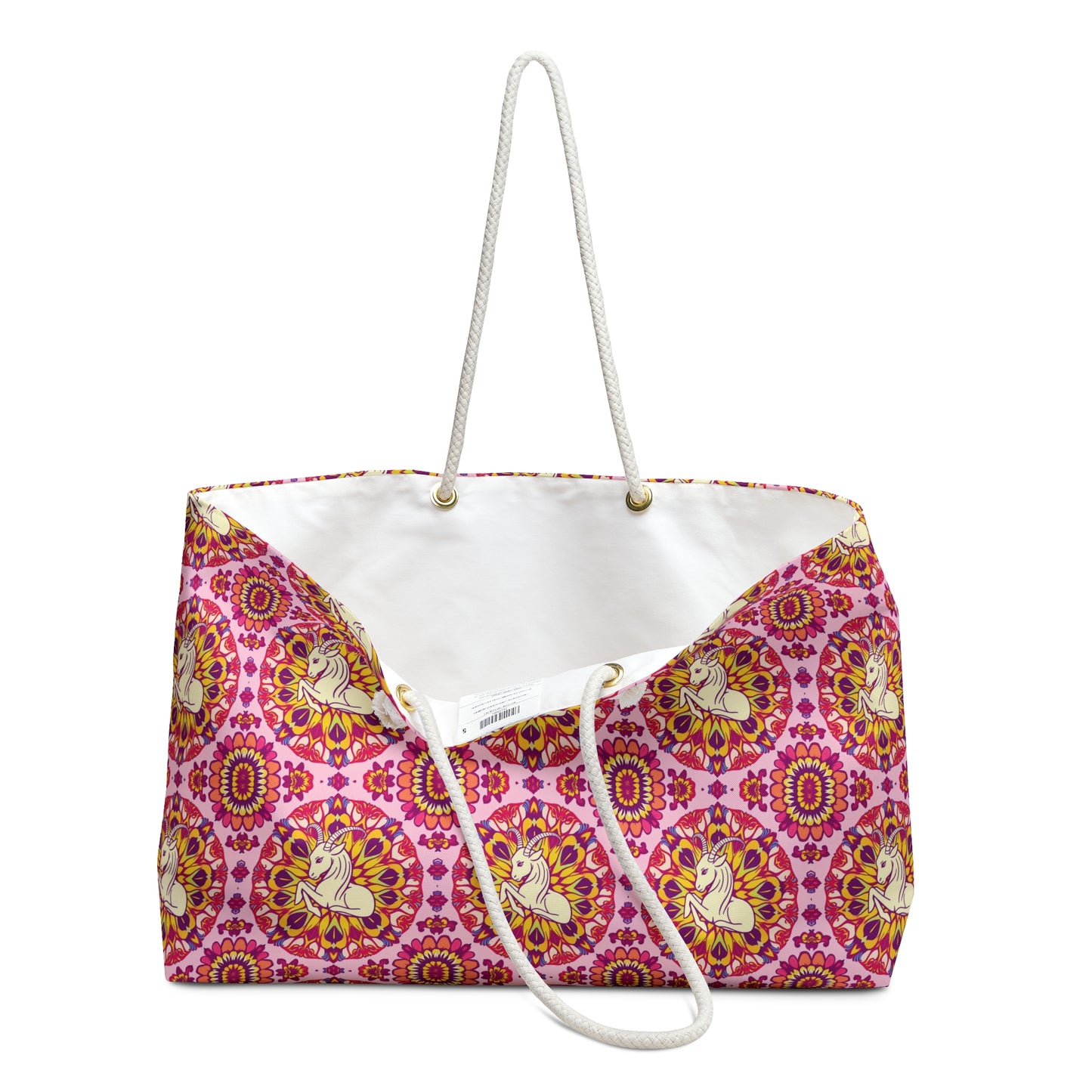 Weekender Bag, Capricorn, Zodiac v4, Flower Pattern
