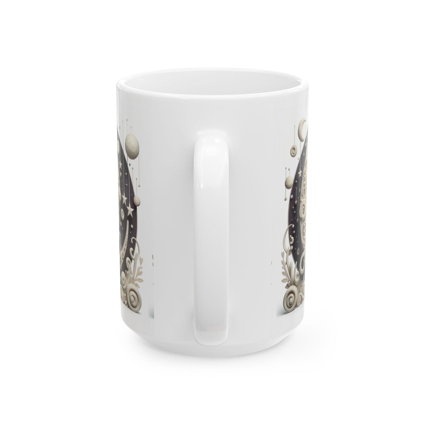 Ceramic Mug, (11oz, 15oz), Ceramic Coffee Mug, Stone & Stars, Capricorn Zodiac Design