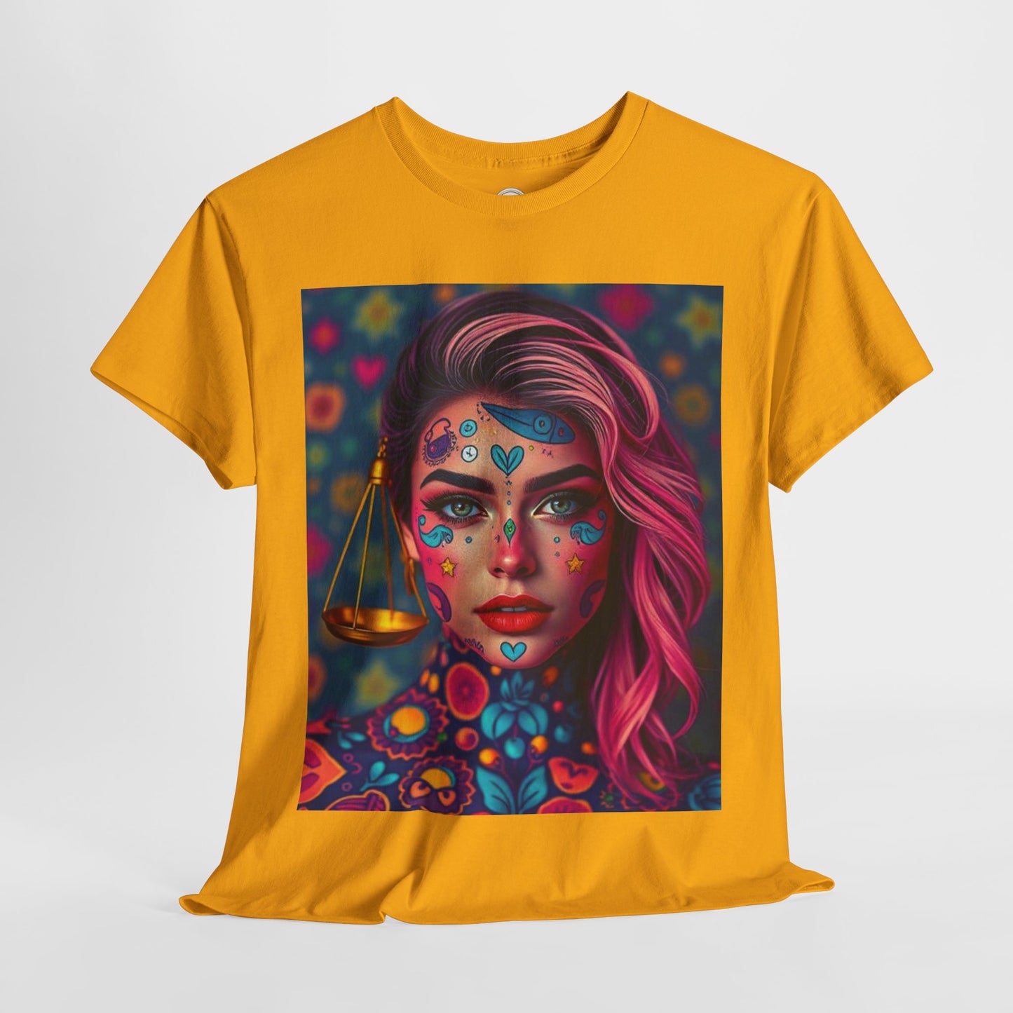 Unisex Heavy Cotton T-Shirt, Libra, Zodiac v2, Sexy Art