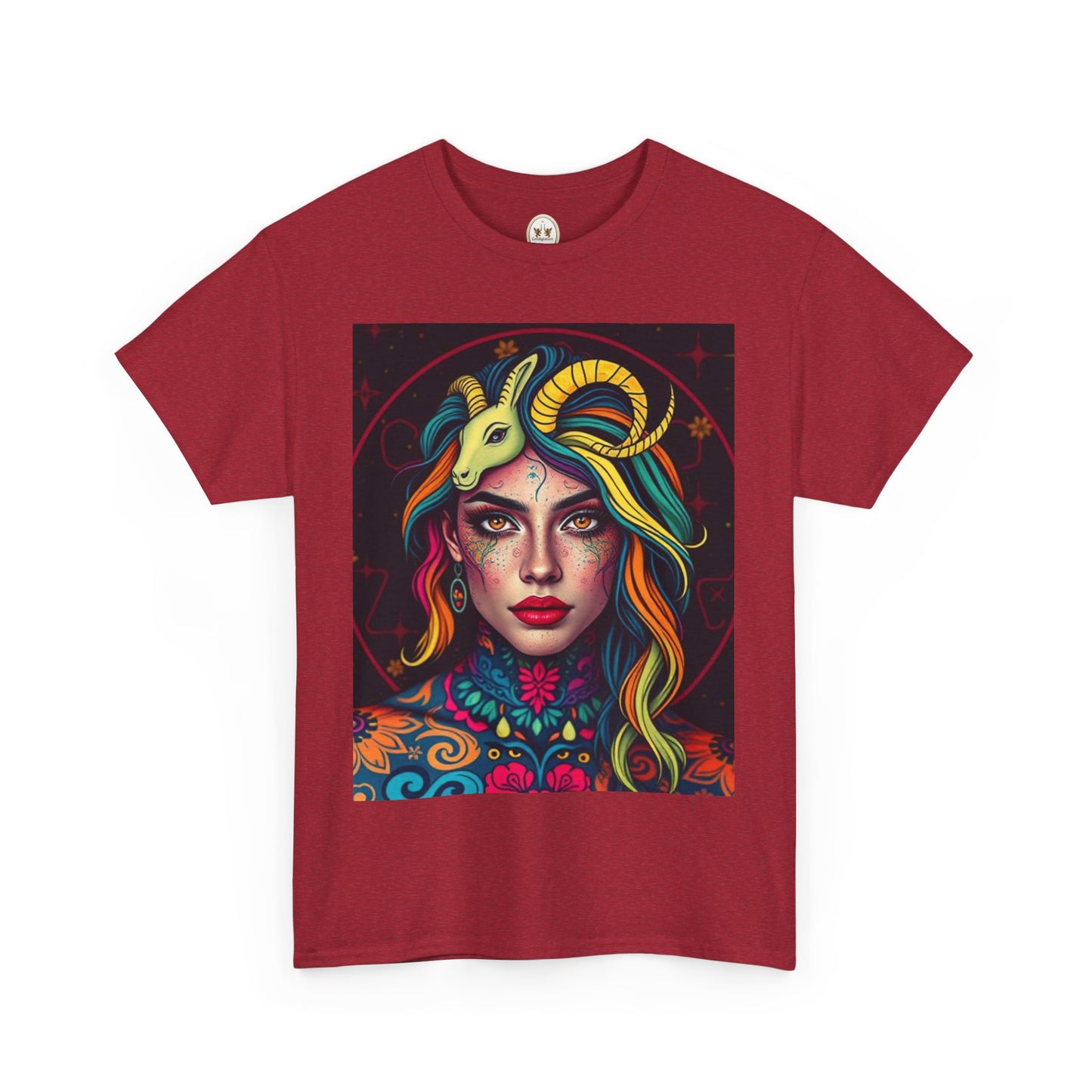 Unisex Heavy Cotton T-Shirt, Capricorn, Zodiac v2, Sexy Art