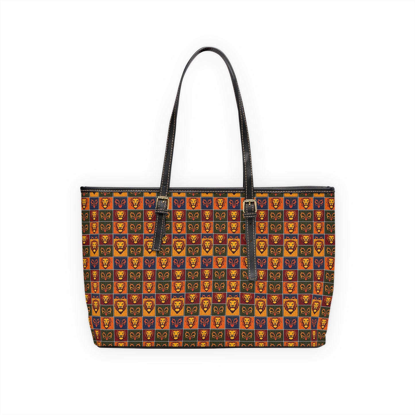 Leather Shoulder Bag, Leo, Zodiac v2, Shapes Pattern