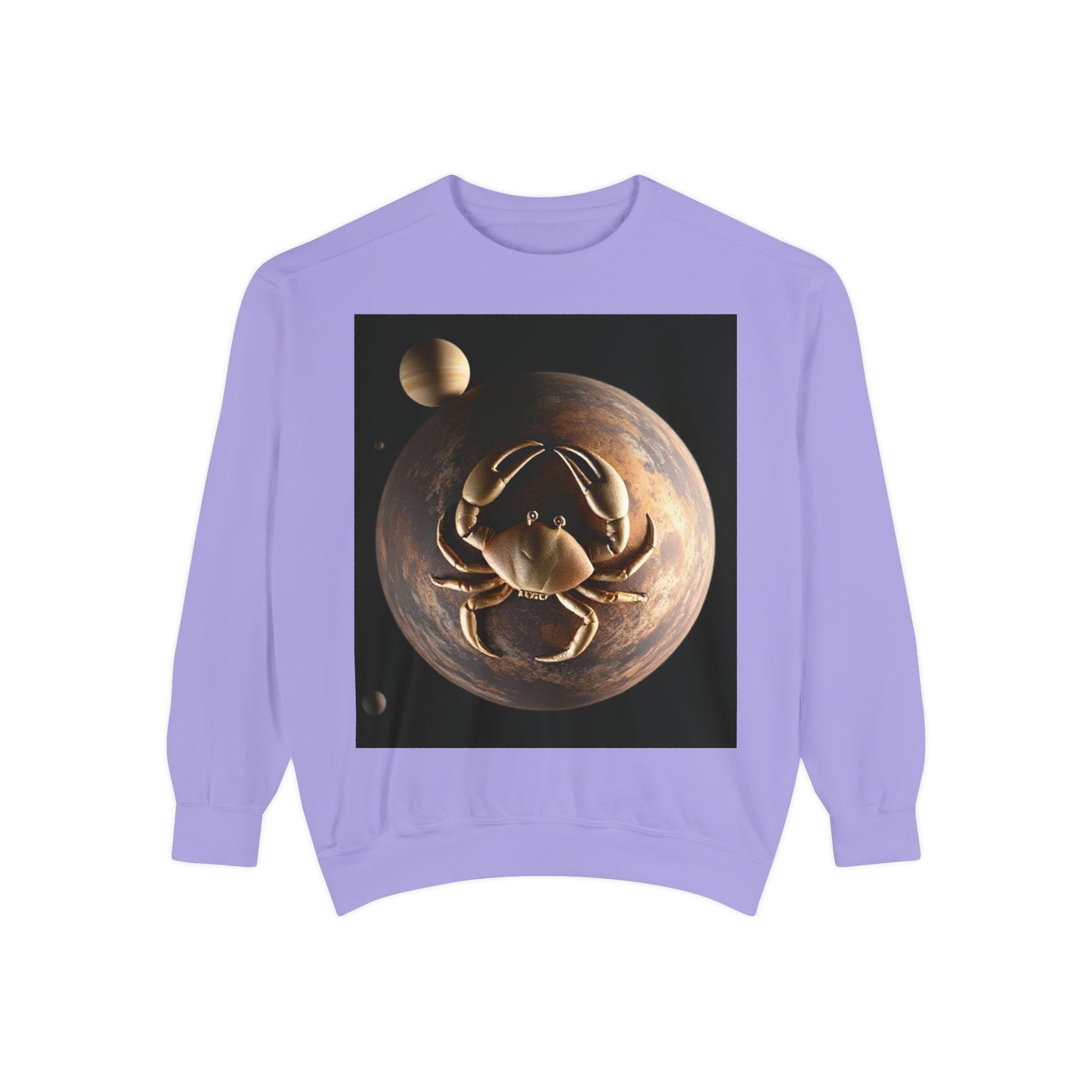 Garment-Dyed Sweatshirt, Unisex, Space Animal Design v1, Cancer