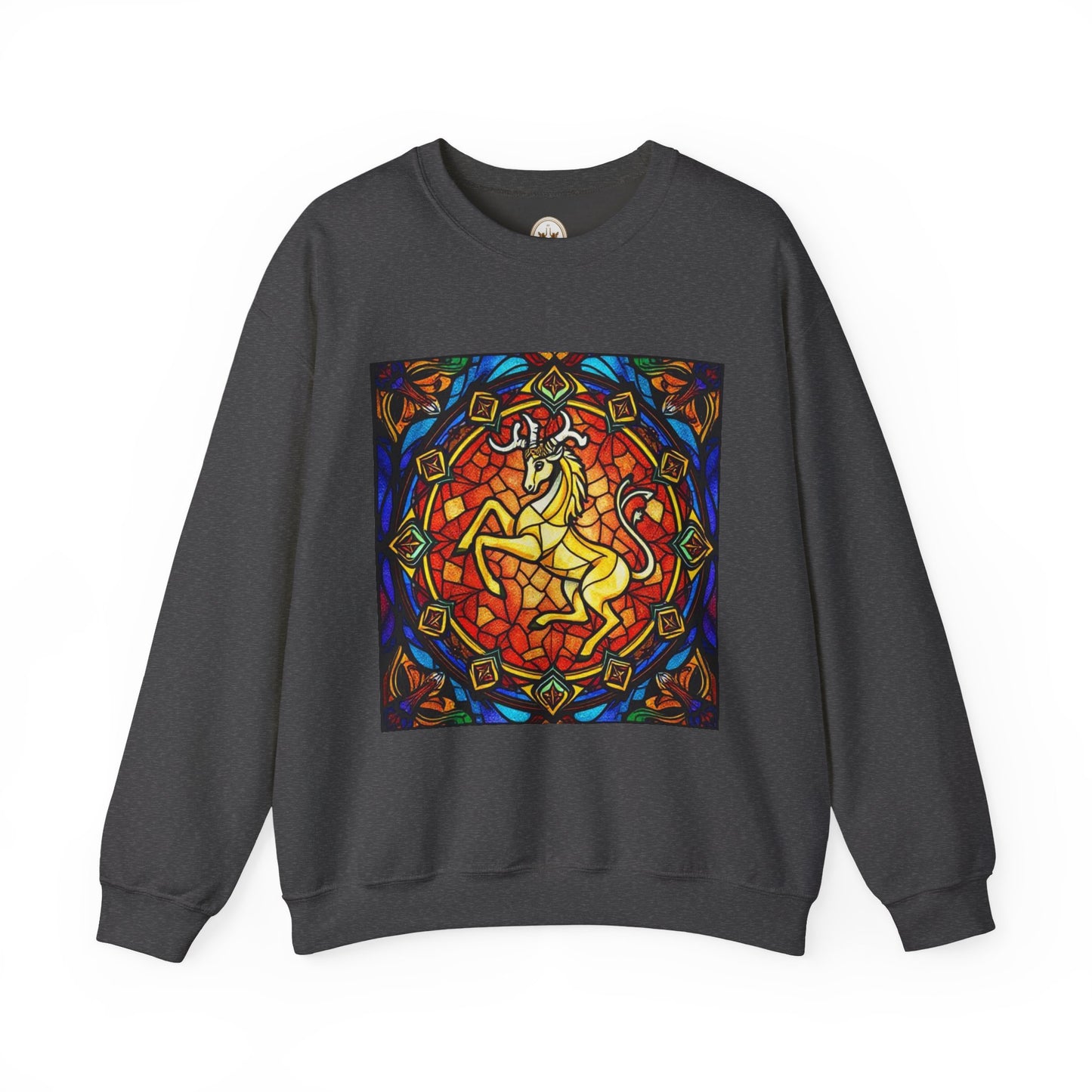 Unisex Heavy Blend™ Crewneck Sweatshirt, Glass 1, Capricorn Zodiac Design