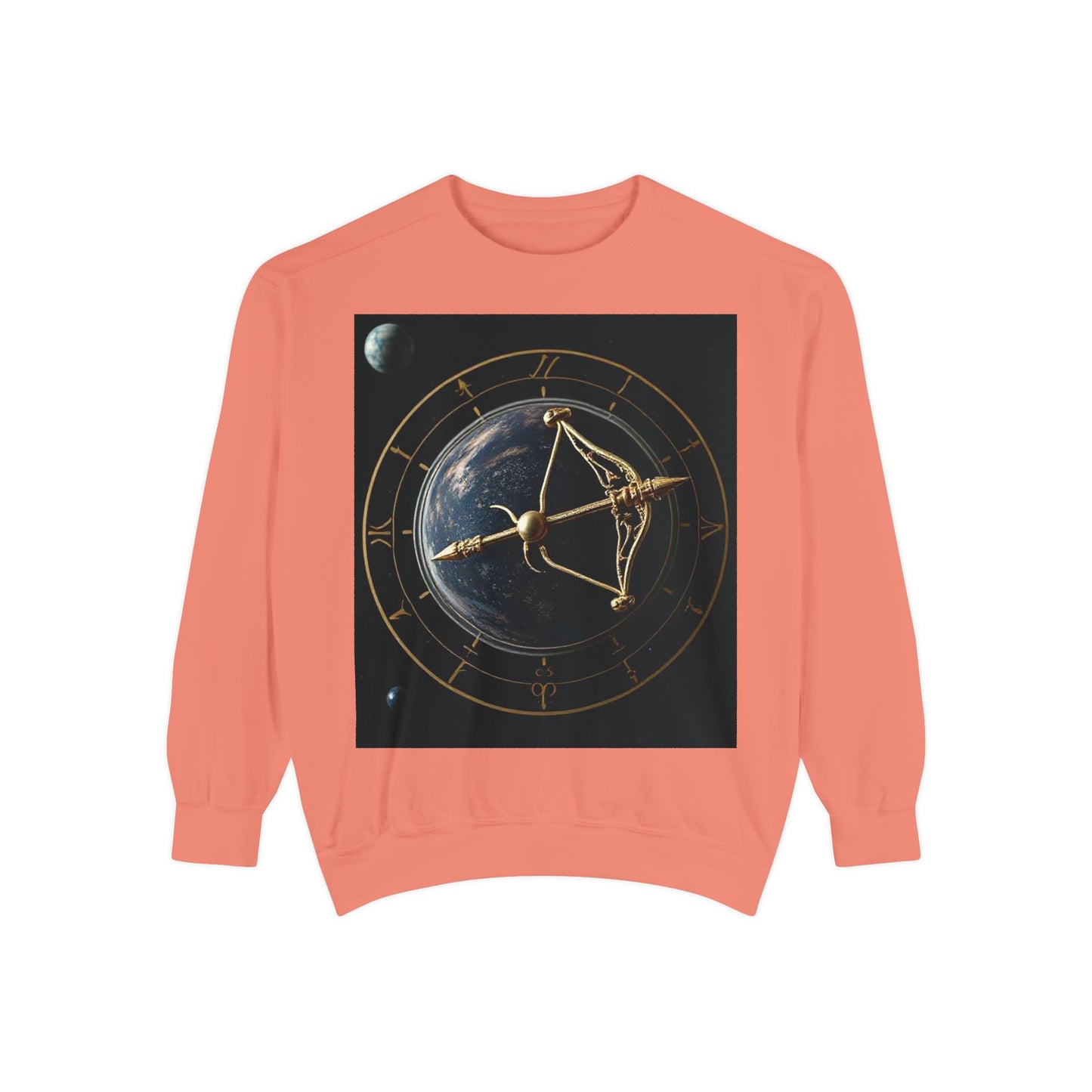 Garment-Dyed Sweatshirt, Unisex, Space Symbol Design v1, Sagittarius