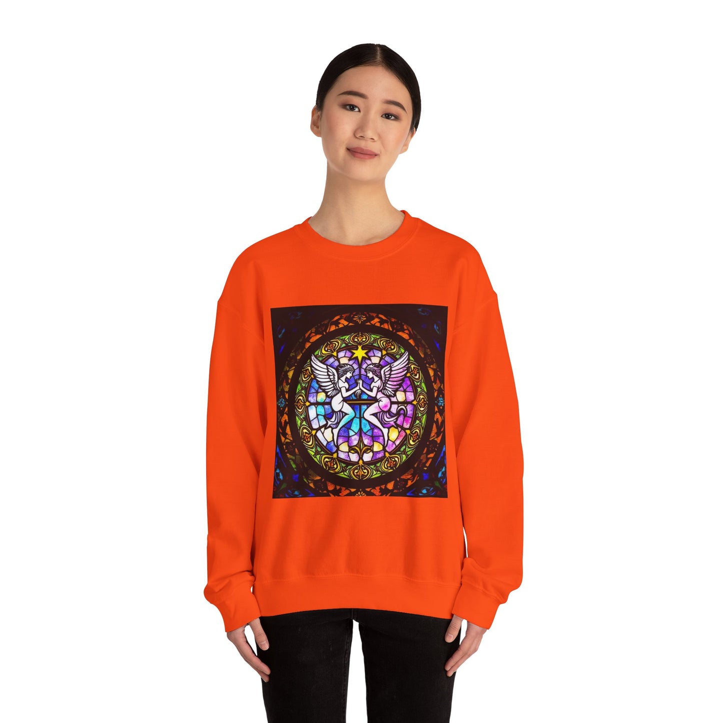 Unisex Heavy Blend™ Crewneck Sweatshirt, Glass 1, Gemini Zodiac Design