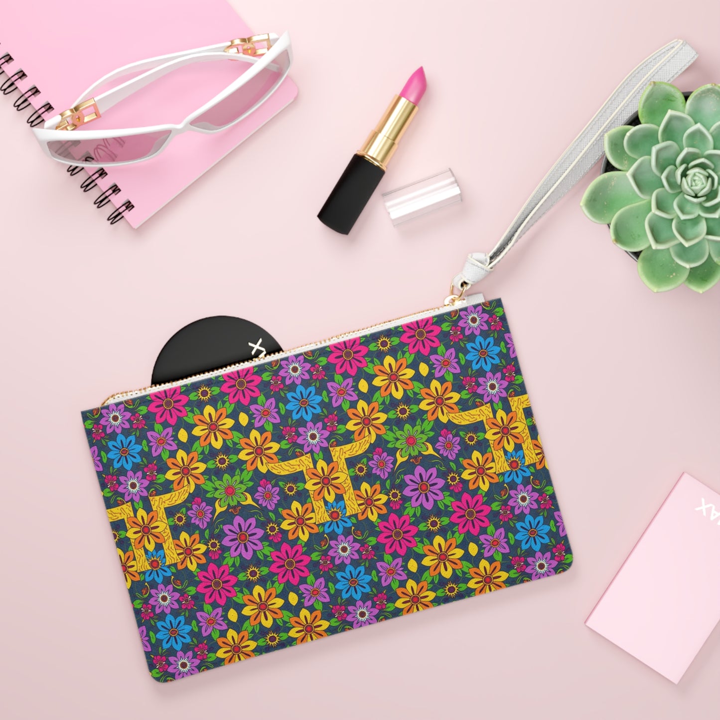 Clutch Bag, Gemini, Zodiac v1, Flower Pattern