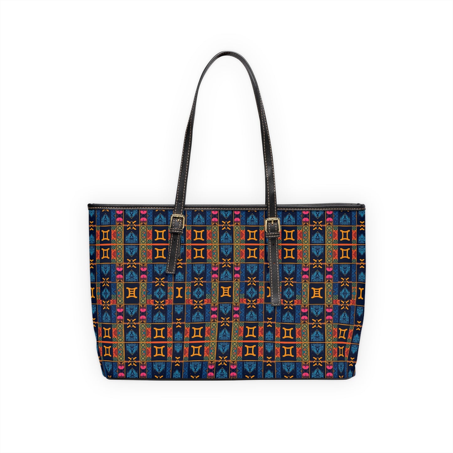 Leather Shoulder Bag, Gemini, Zodiac, Shapes Pattern