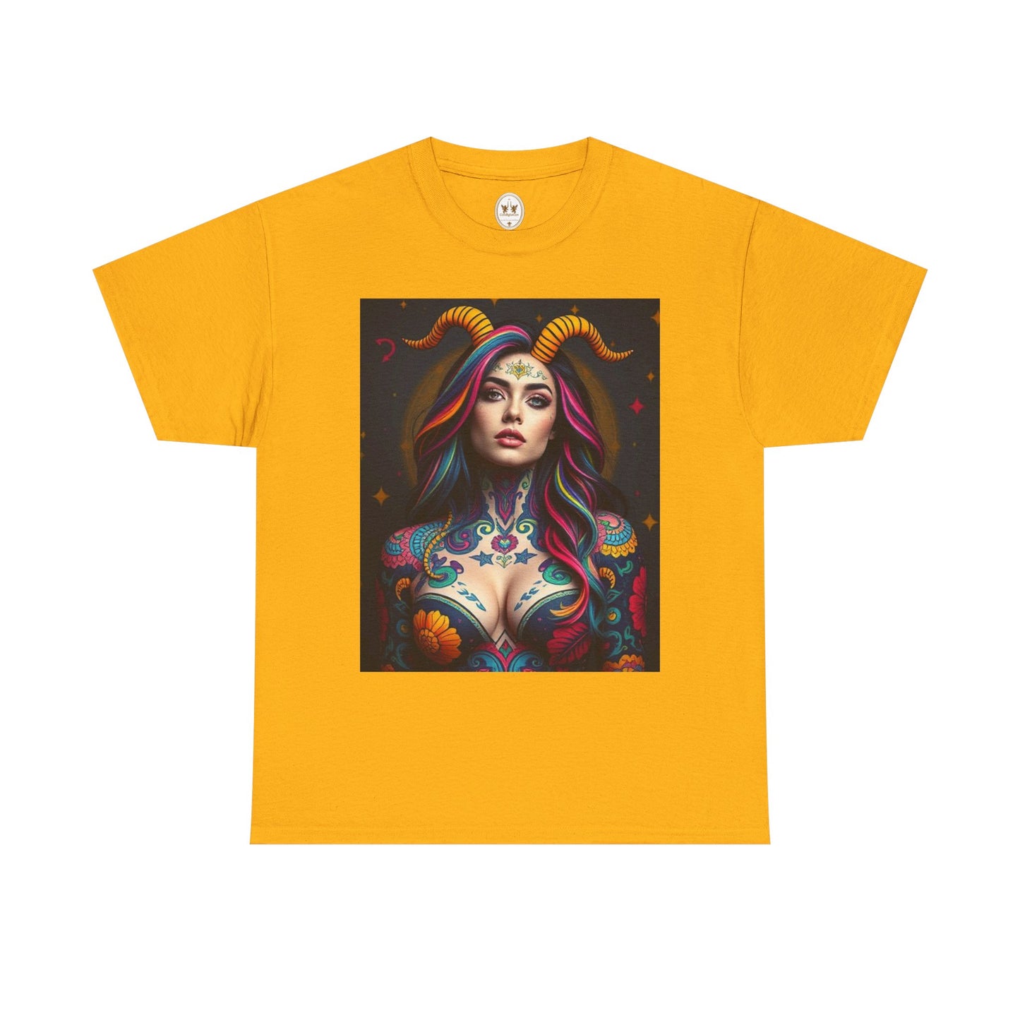 Unisex Heavy Cotton T-Shirt, Capricorn, Zodiac, Sexy Art
