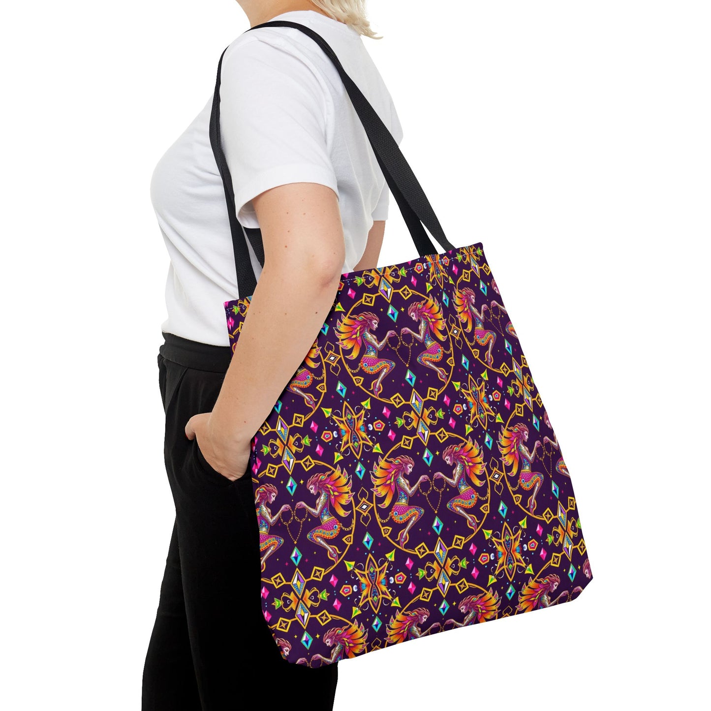 Tote Bag (AOP), Gemini, Zodiac, Jewel Pattern