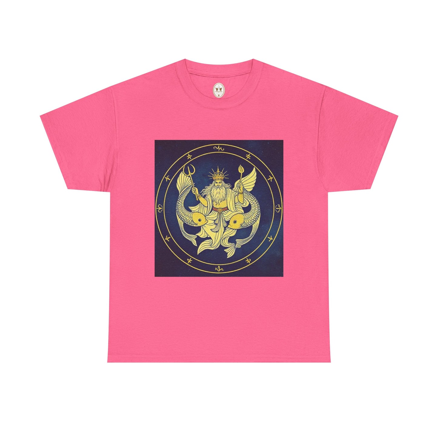 Unisex Heavy Cotton T-Shirt, King of Pisces, Zodiac Design