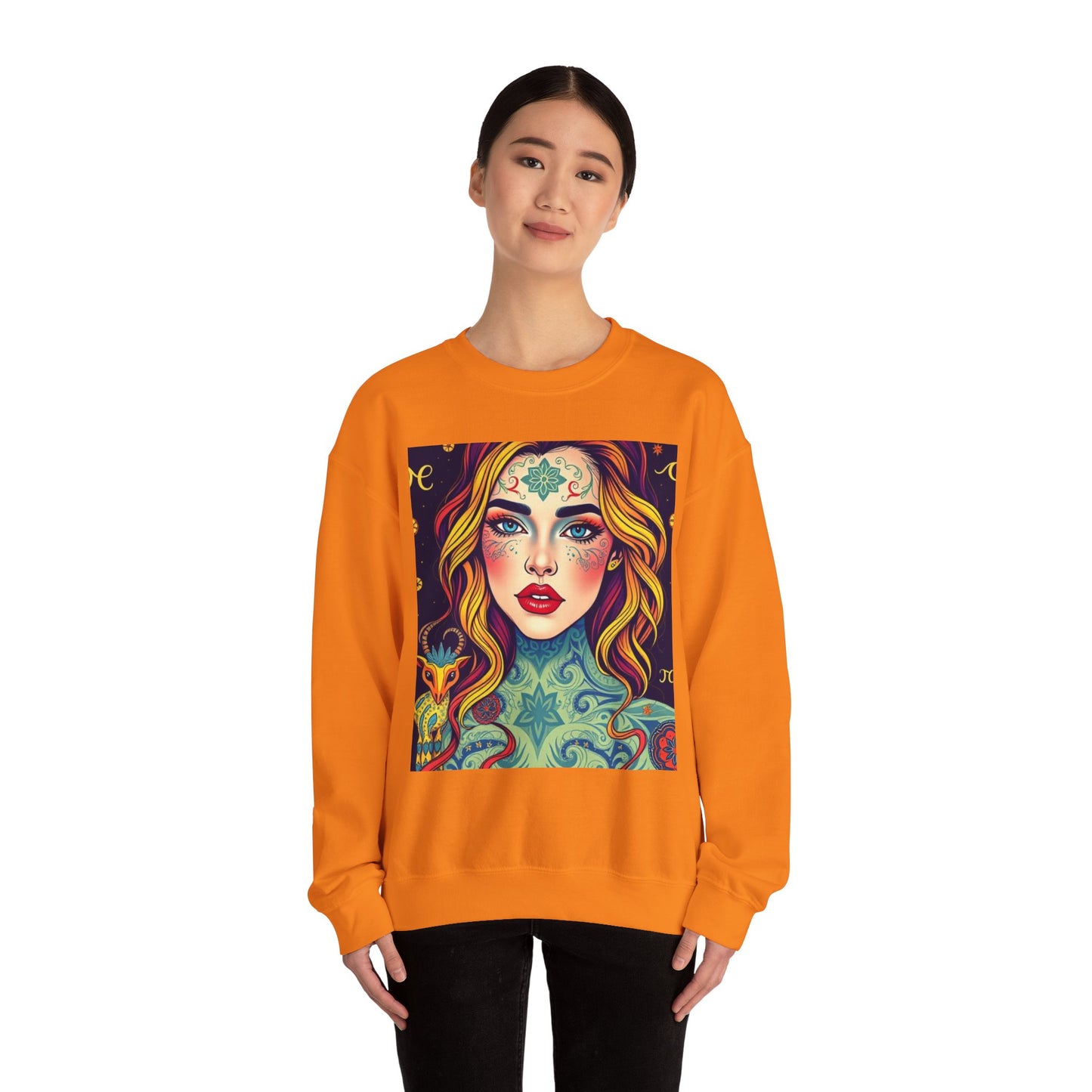 Unisex Heavy Blend™ Crewneck Sweatshirt, Aquarius, Zodiac, Sexy Pattern
