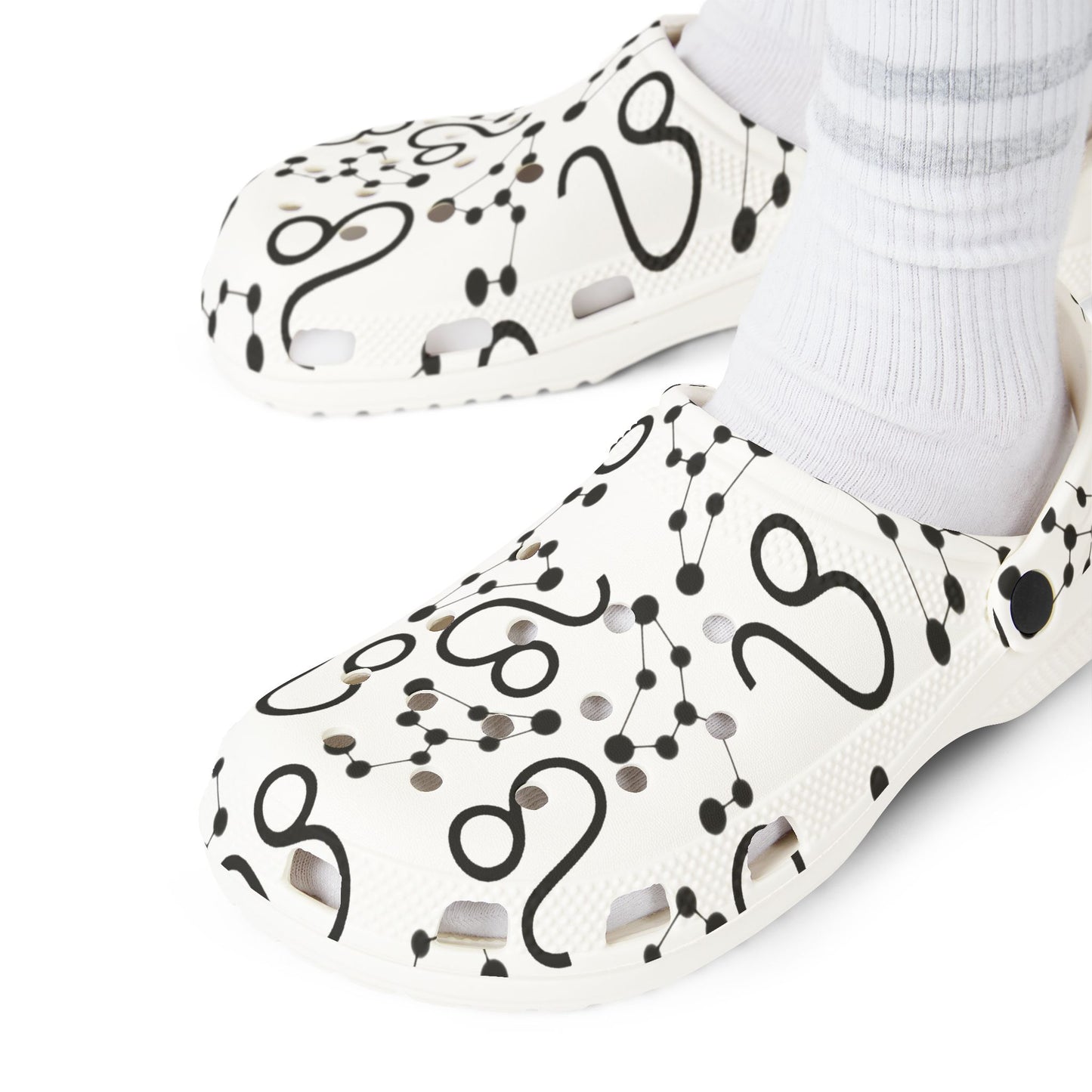 EVA Foam Rubber Shoes (AOP), Material 100% EVA, Leo Zodiac Design