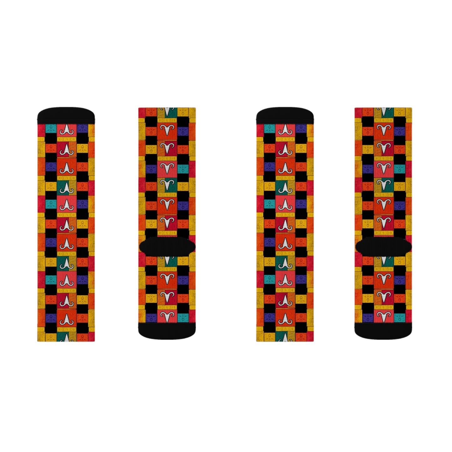 Sublimation Socks, Aries, Zodiac v2, Shapes Pattern