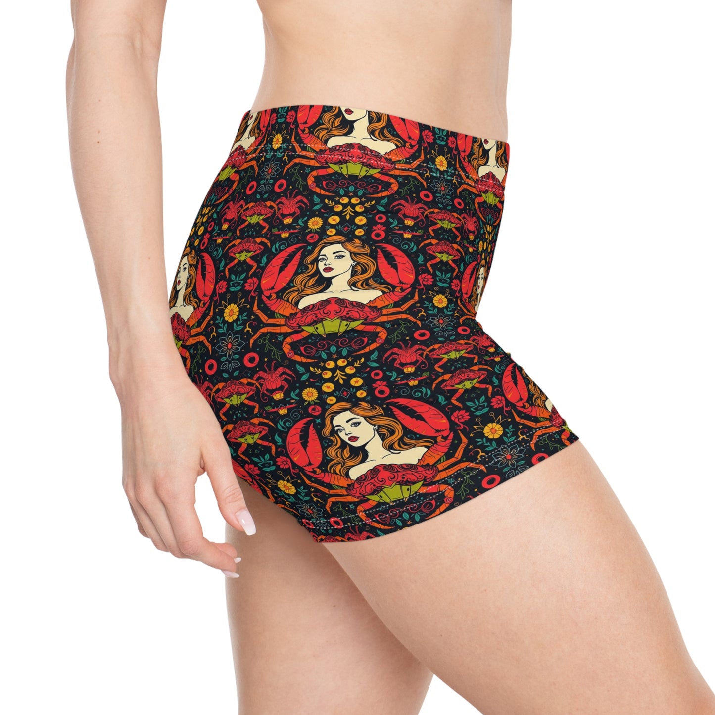 Women's Shorts, (AOP), Cancer, Zodiac v1, Sexy Pattern