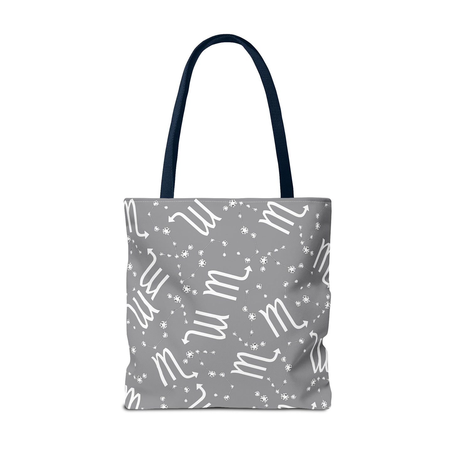 Tote Bag, Scorpio Zodiac Sign, AOP, (Grey, White)