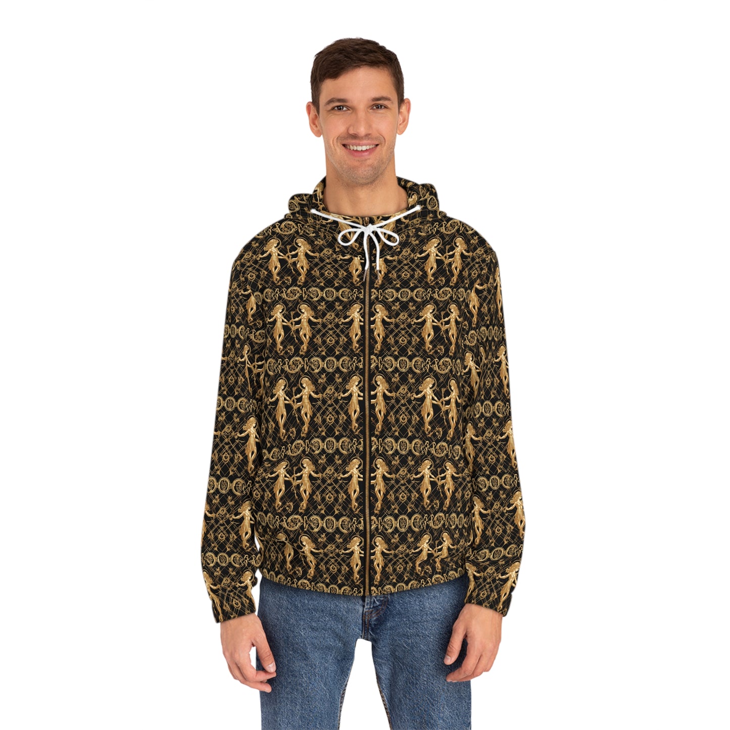 Full-Zip Hoodie (AOP), Gemini, Zodiac v2, Pattern