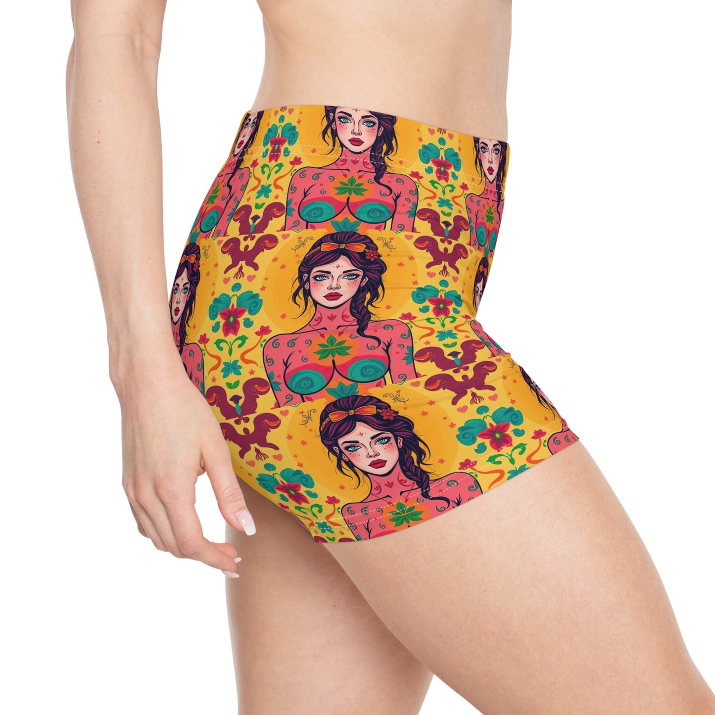 Women's Shorts, (AOP), Virgo, Zodiac v4, Sexy Pattern