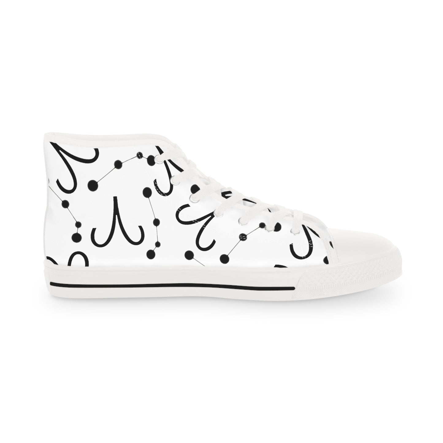 Men's High Top Sneakers, Breathable polyester canvas, Aries Zodiac Design