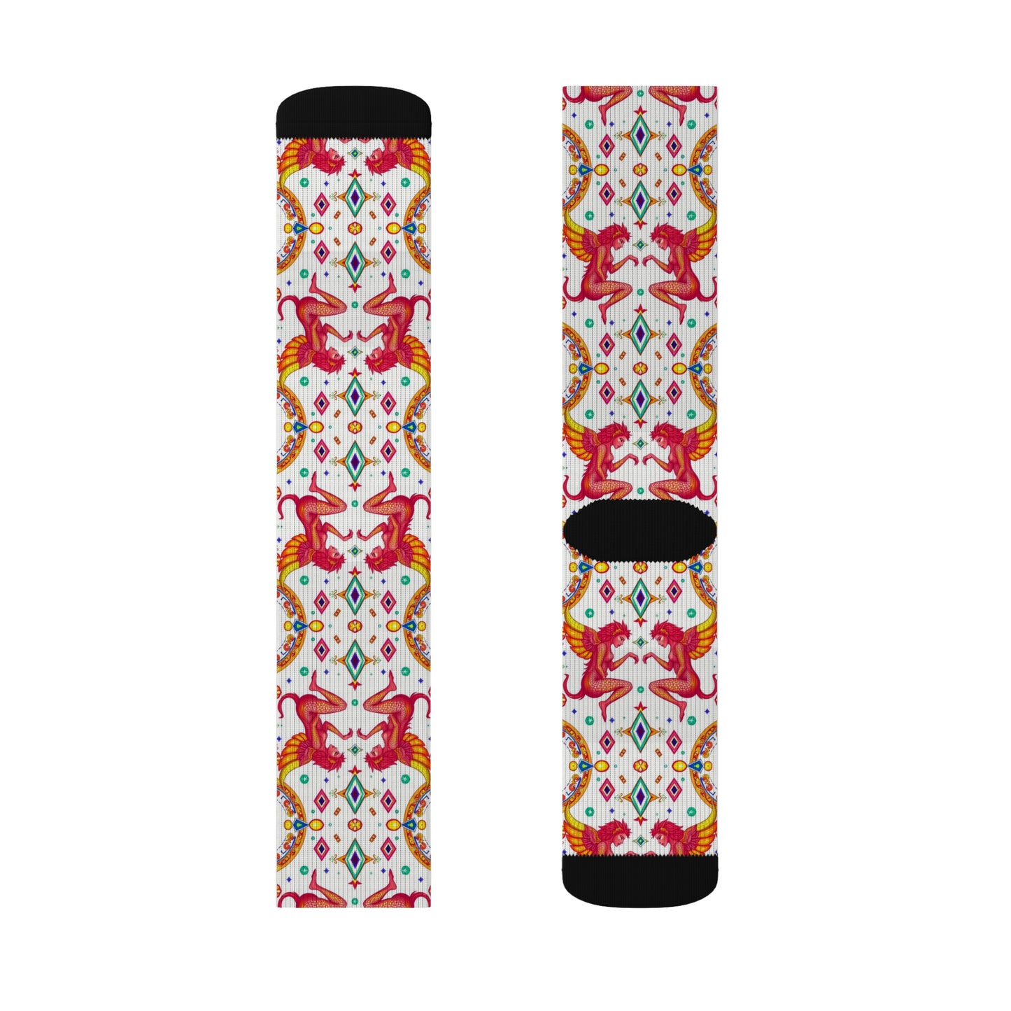 Sublimation Socks, Gemini, Zodiac, Jewel Pattern