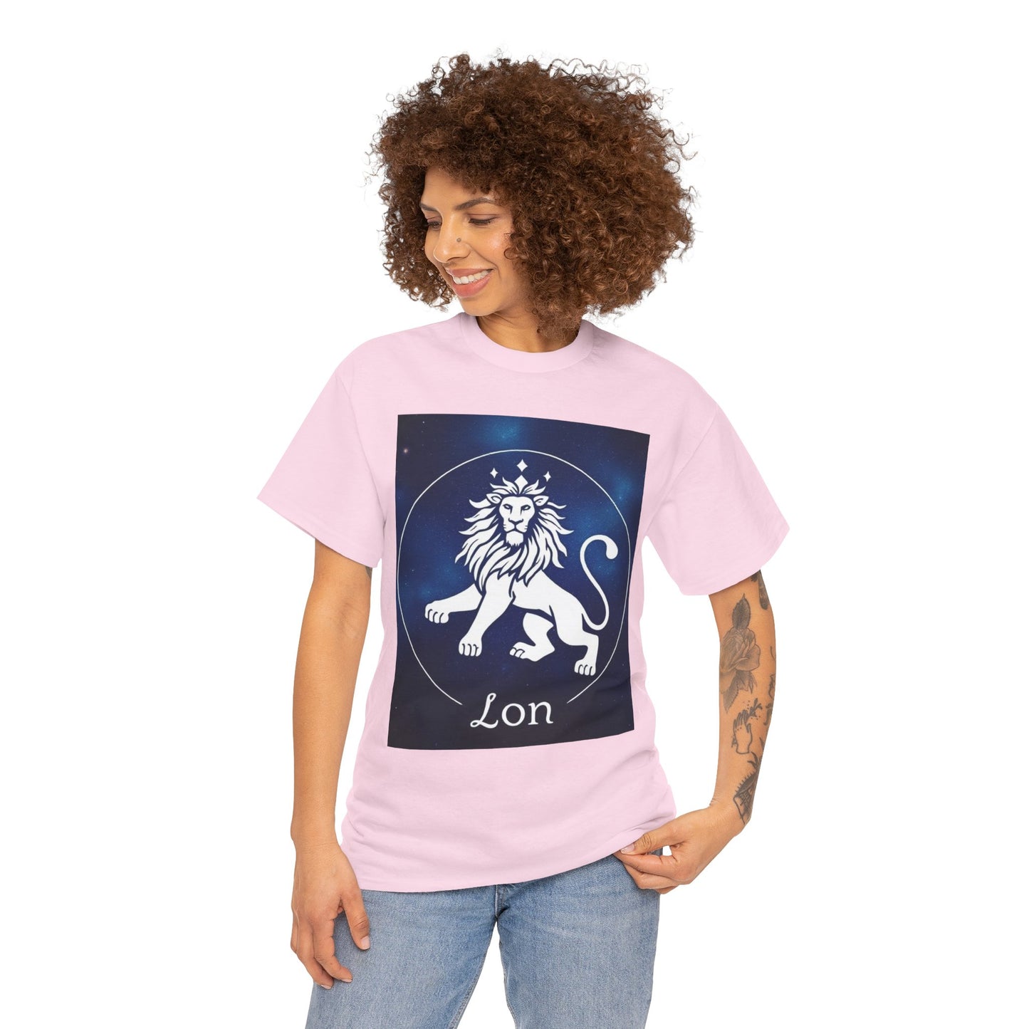 Unisex Heavy Cotton T-Shirt, Space Lion, Leo Zodiac Design