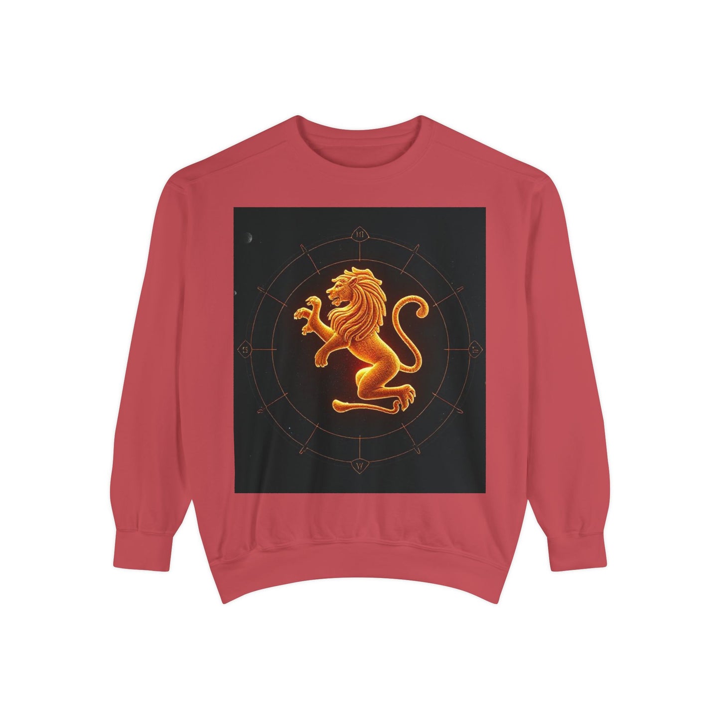 Garment-Dyed Sweatshirt, Unisex, Space Animal Design v1, Leo