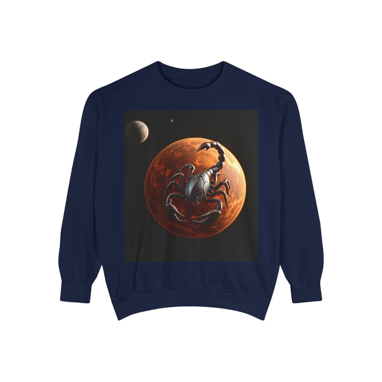 Garment-Dyed Sweatshirt, Unisex, Space Animal Design, Scorpio