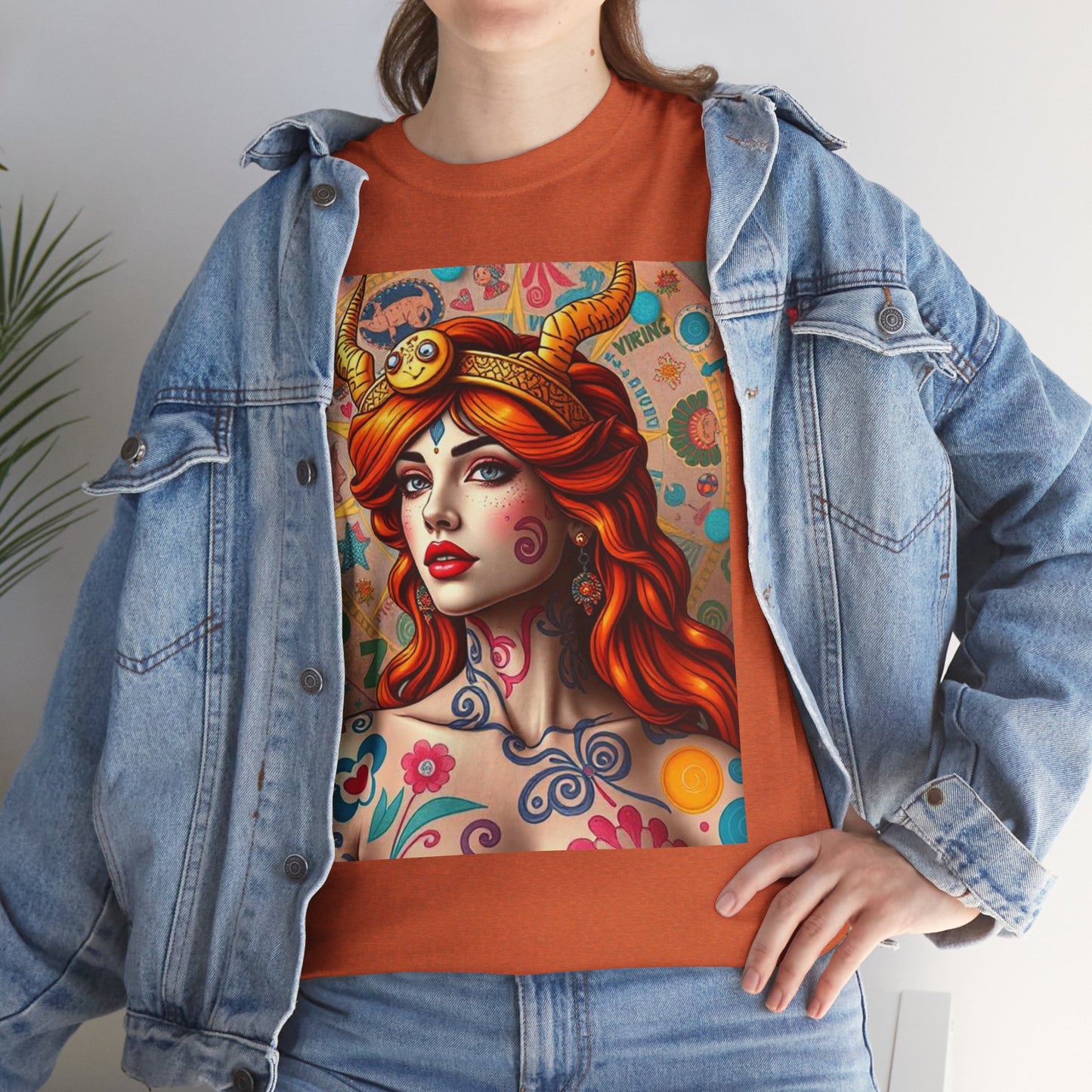 Unisex Heavy Cotton T-Shirt, Virgo, Zodiac v1, Sexy Art