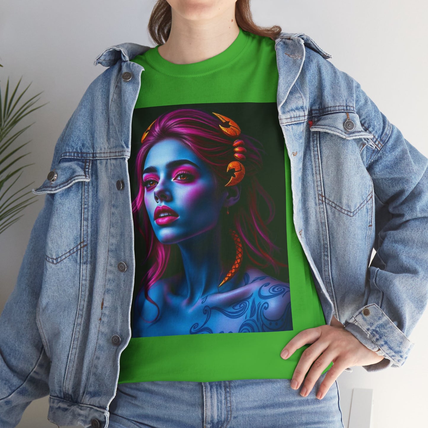 Unisex Heavy Cotton T-Shirt, Scorpio, Zodiac, Sexy Art