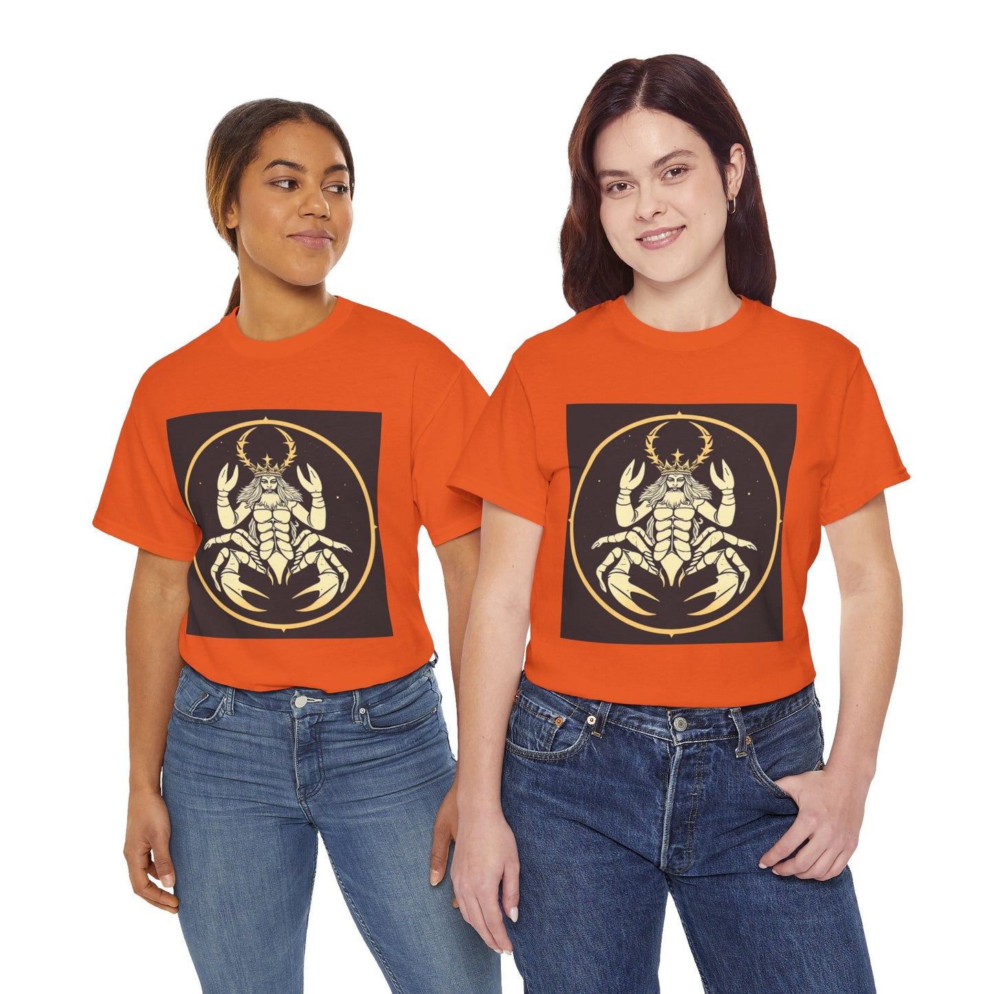 Unisex Heavy Cotton T-Shirt, Scorpio King, Print Art, Zodiac Design