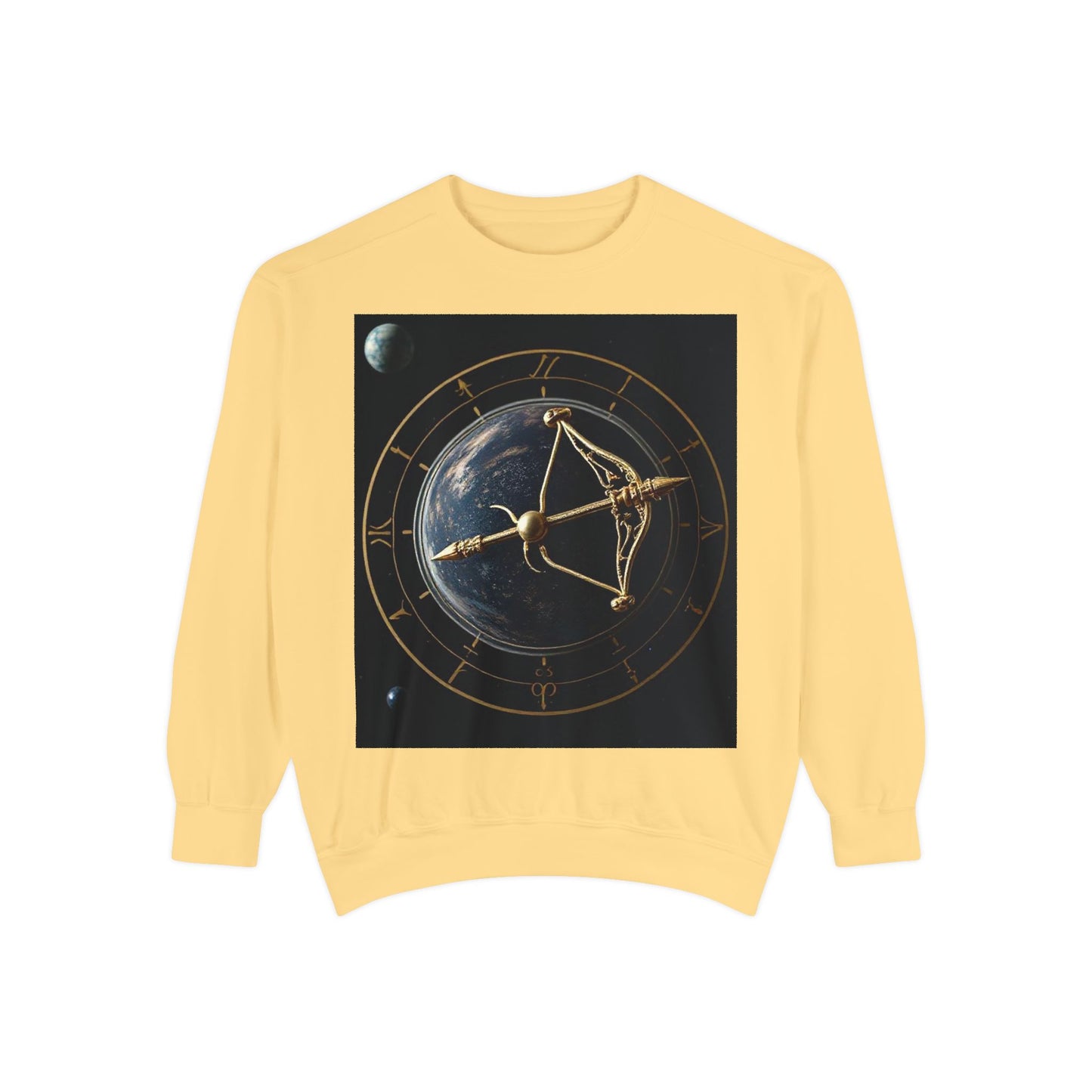 Garment-Dyed Sweatshirt, Unisex, Space Symbol Design v1, Sagittarius