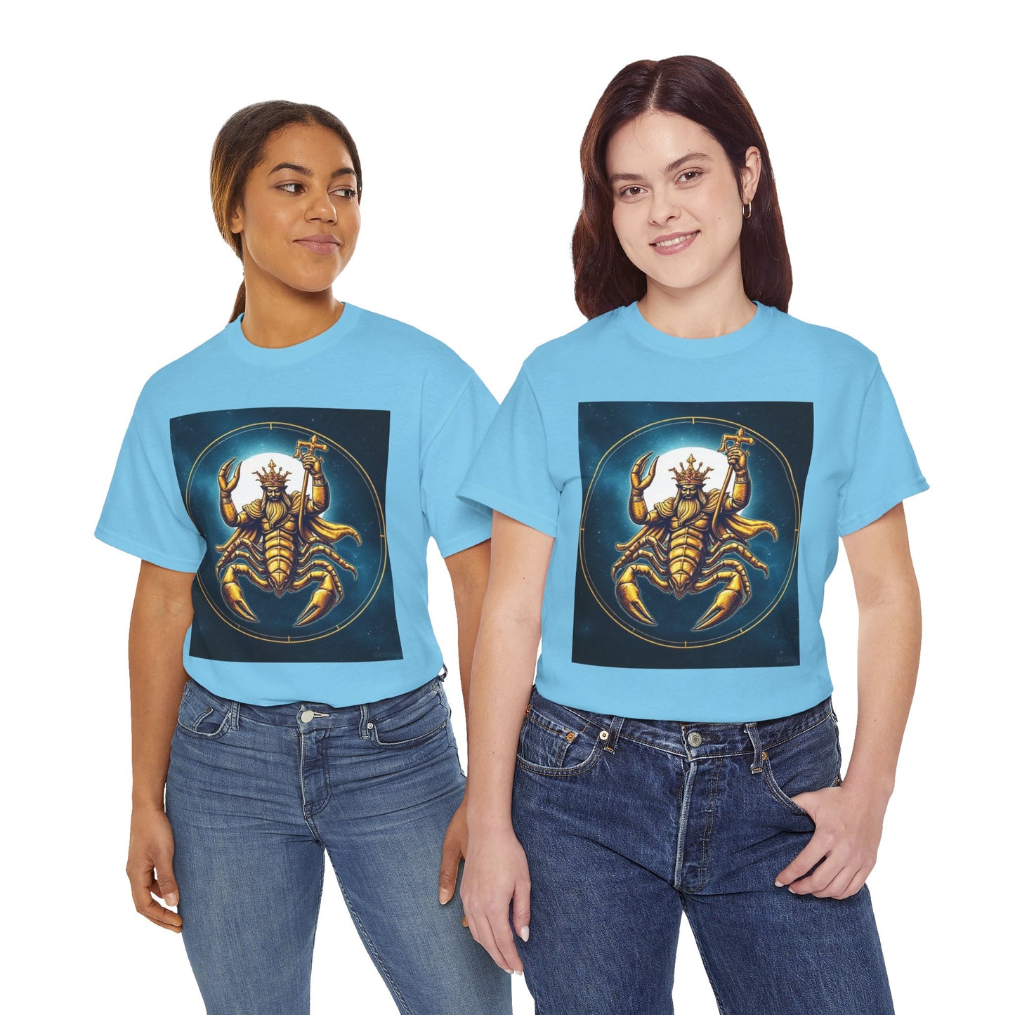 Unisex Heavy Cotton T-Shirt, Moon, Scorpio Zodiac Design