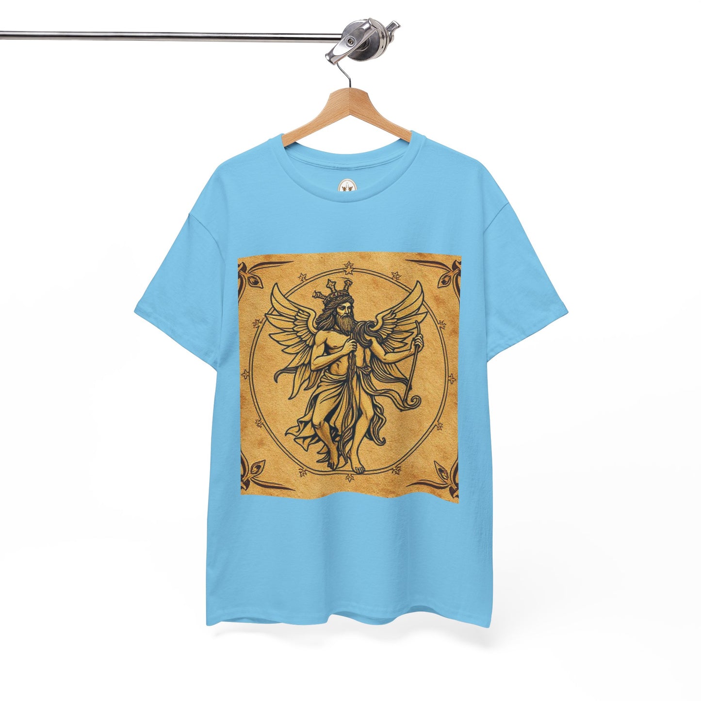 Unisex Heavy Cotton T-Shirt, Pencil Art v1, Gemini Zodiac Design