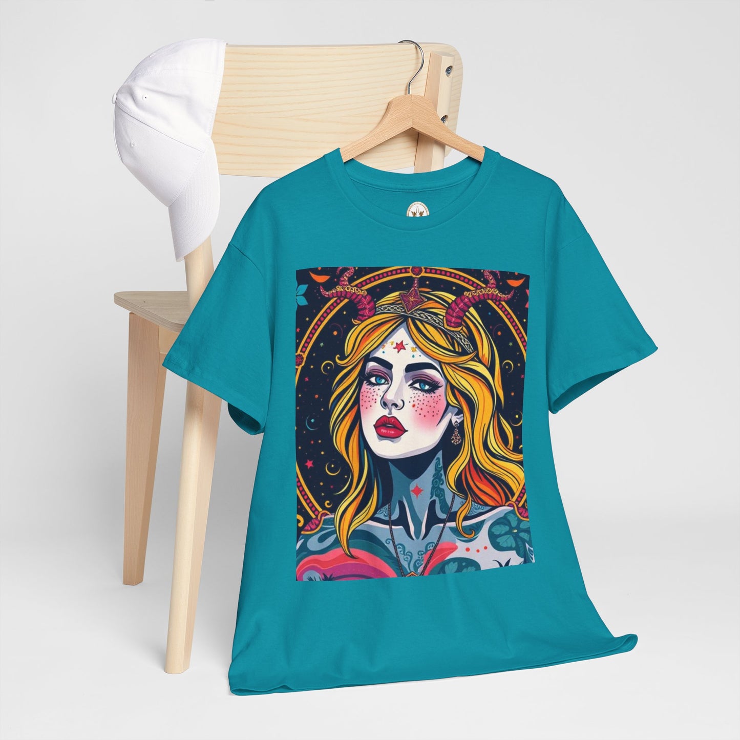 Unisex Heavy Cotton T-Shirt, Virgo, Zodiac v2, Sexy Art