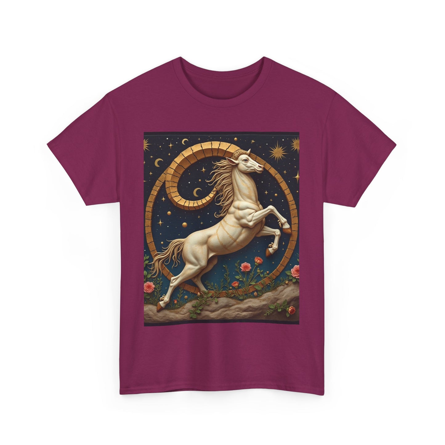 Unisex Heavy Cotton T-Shirt, Aries Animal. Zodiac Design