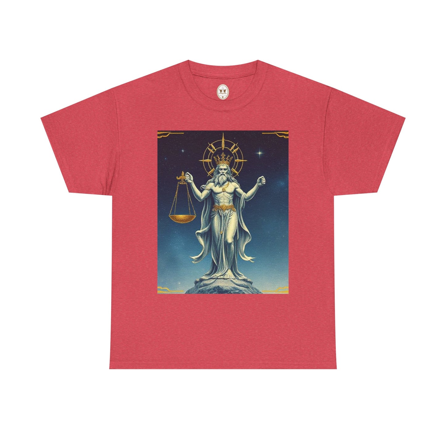 Unisex Heavy Cotton T-Shirt Space v2, Libra God, Zodiac Design
