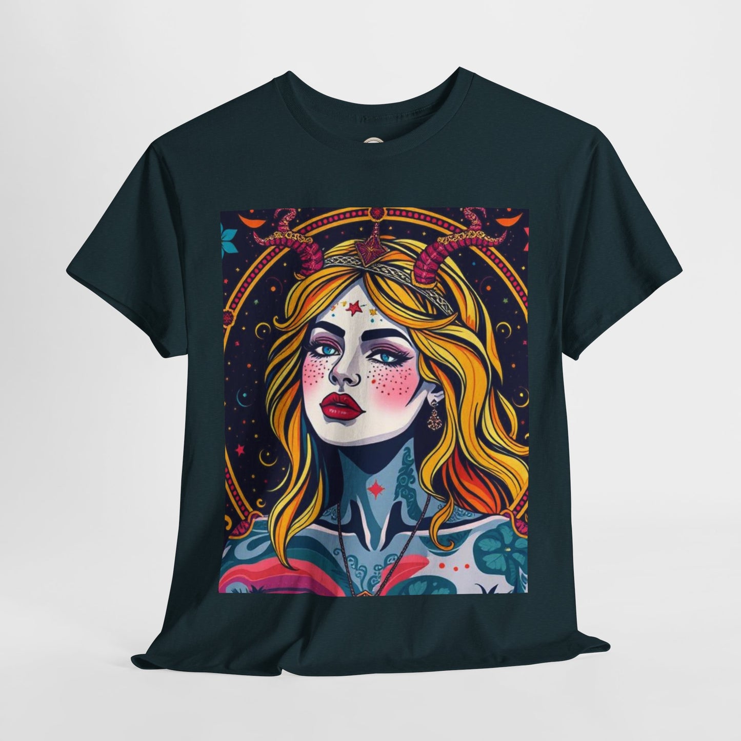 Unisex Heavy Cotton T-Shirt, Virgo, Zodiac v2, Sexy Art