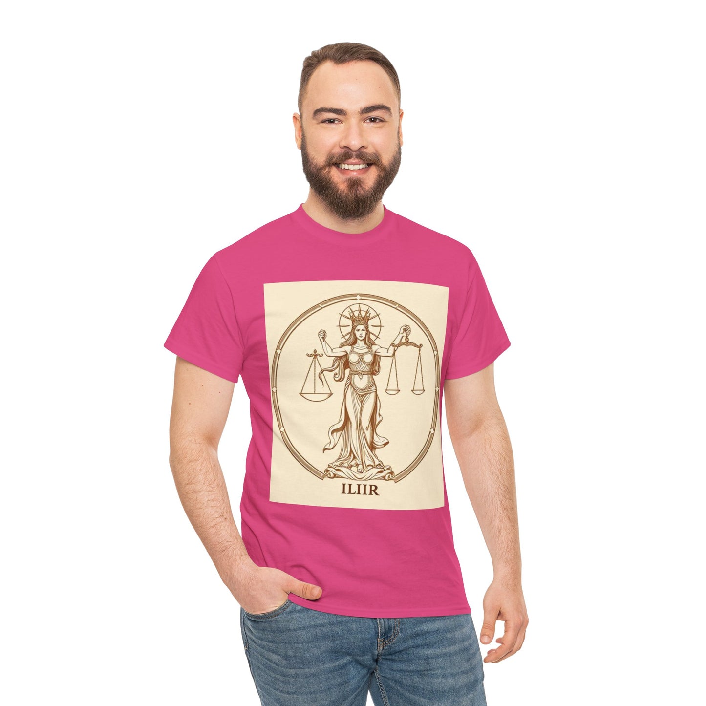 Unisex Heavy Cotton T-Shirt, Libra Goddess, Zodiac Design