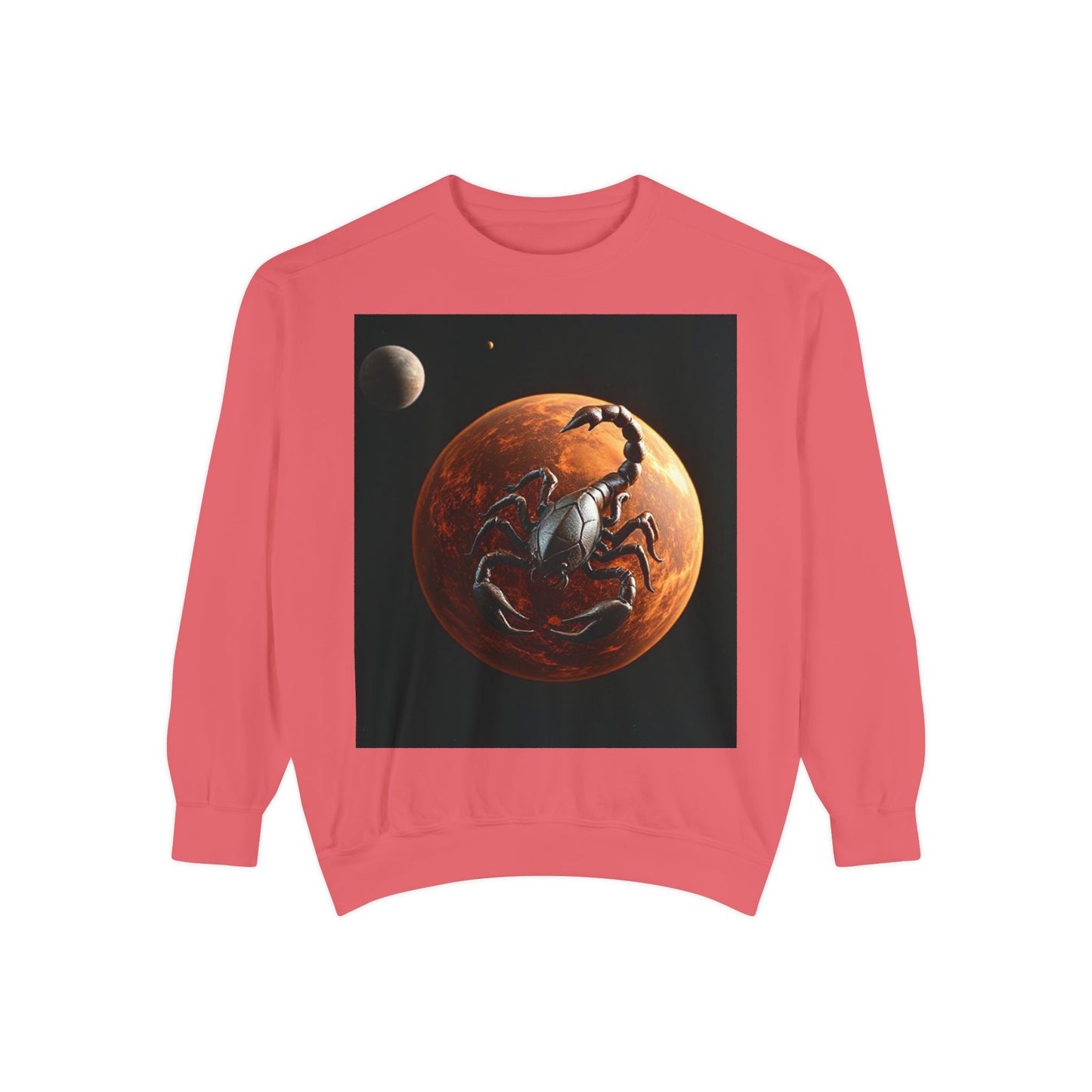 Garment-Dyed Sweatshirt, Unisex, Space Animal Design, Scorpio