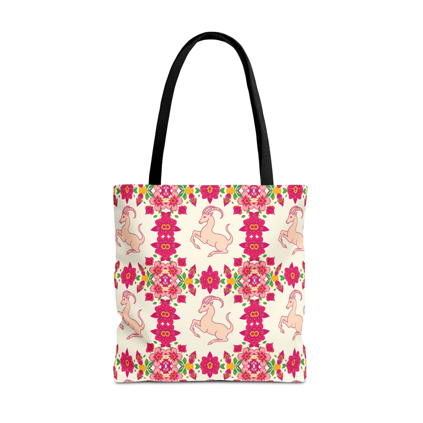 Tote Bag (AOP), Capricorn, Zodiac, Flower Pattern