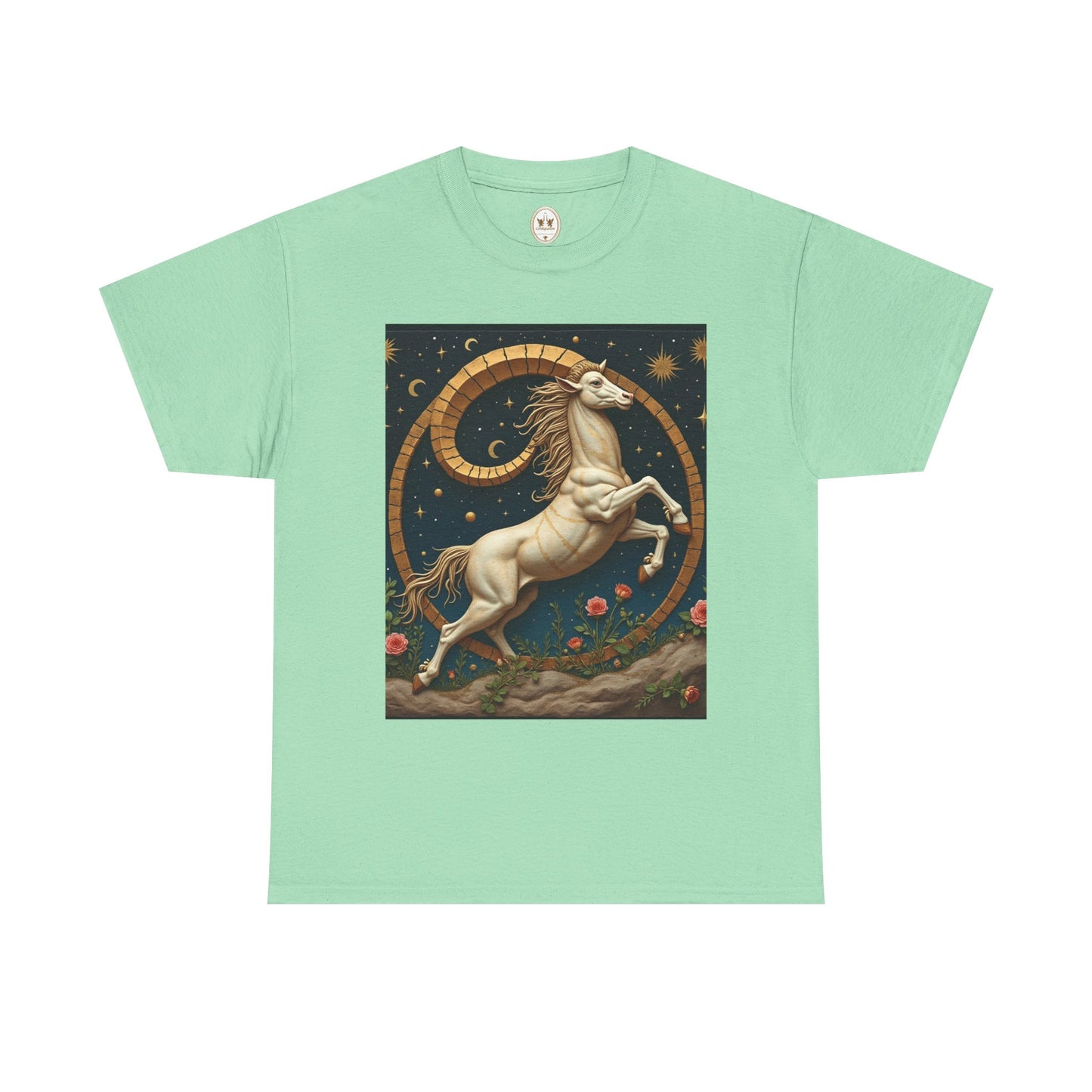 Unisex Heavy Cotton T-Shirt, Aries Animal 1v, Zodiac Design